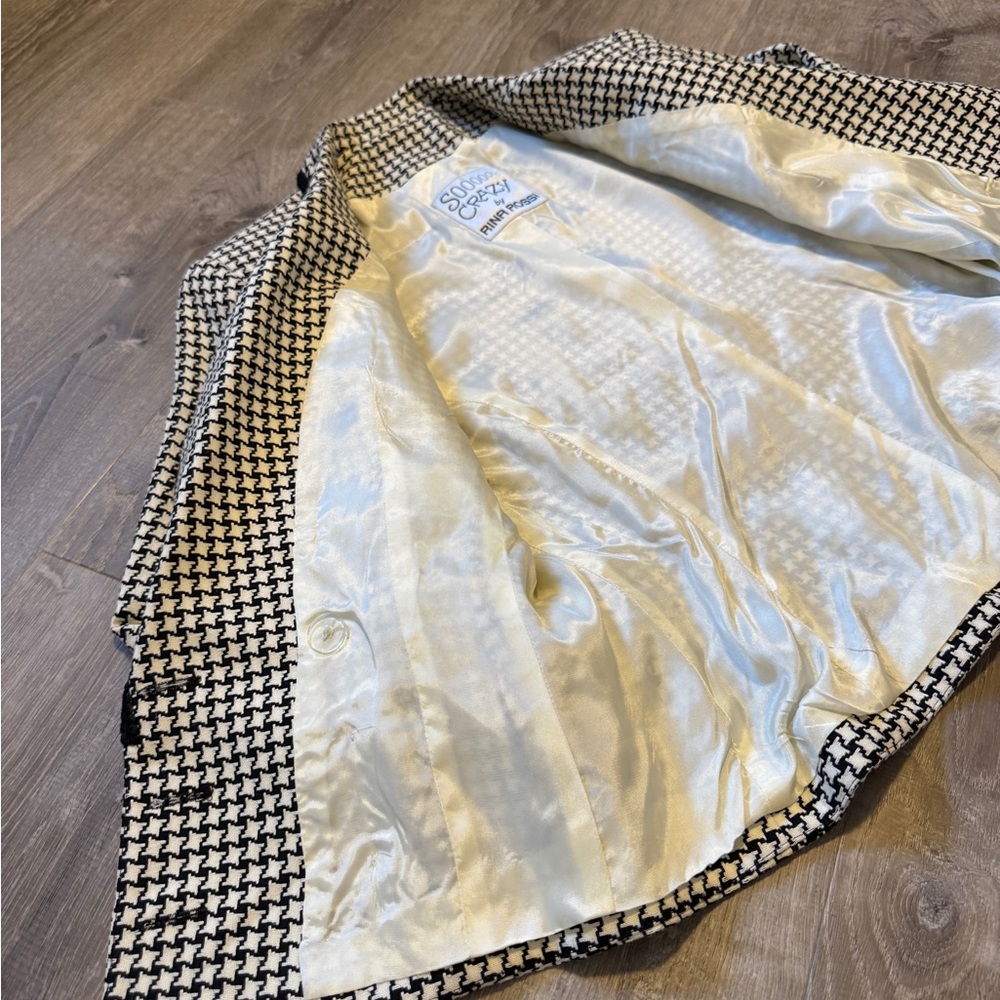 So Crazy by Rina Rossi Women's Black and White Houndstooth Blazer- Size 4 - Picture 14 of 14
